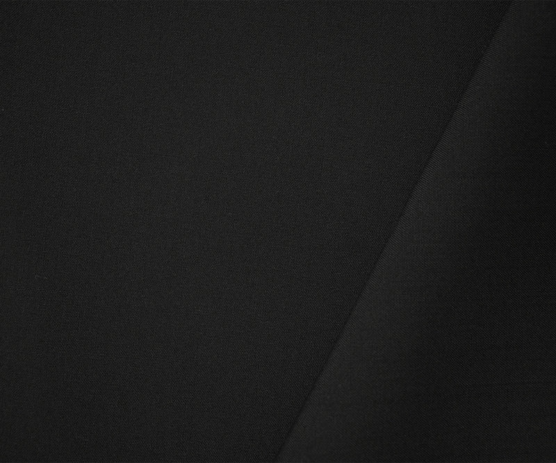 Black Tropical Wool Poly Solid Woven Shirting Fabric - Image 2