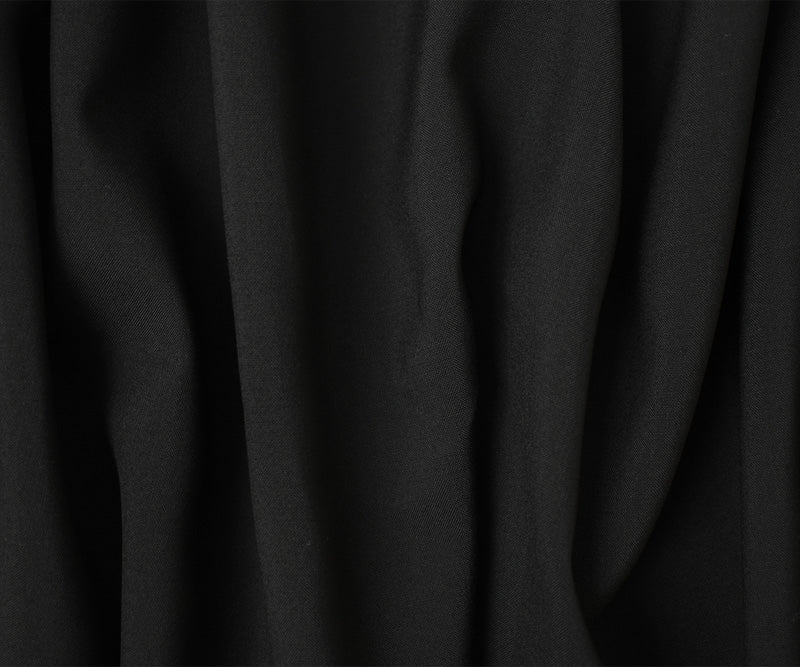 Black Tropical Wool Poly Solid Woven Shirting Fabric - Image 3
