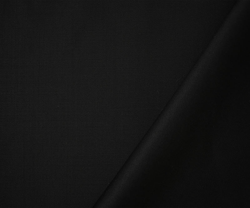 Black Tropical Wool Poly Solid Woven Shirting Fabric - Image 2