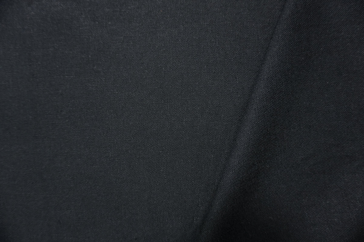 Black Washed Rayon Linen Solid Reorderable Woven Fabric - Image 2