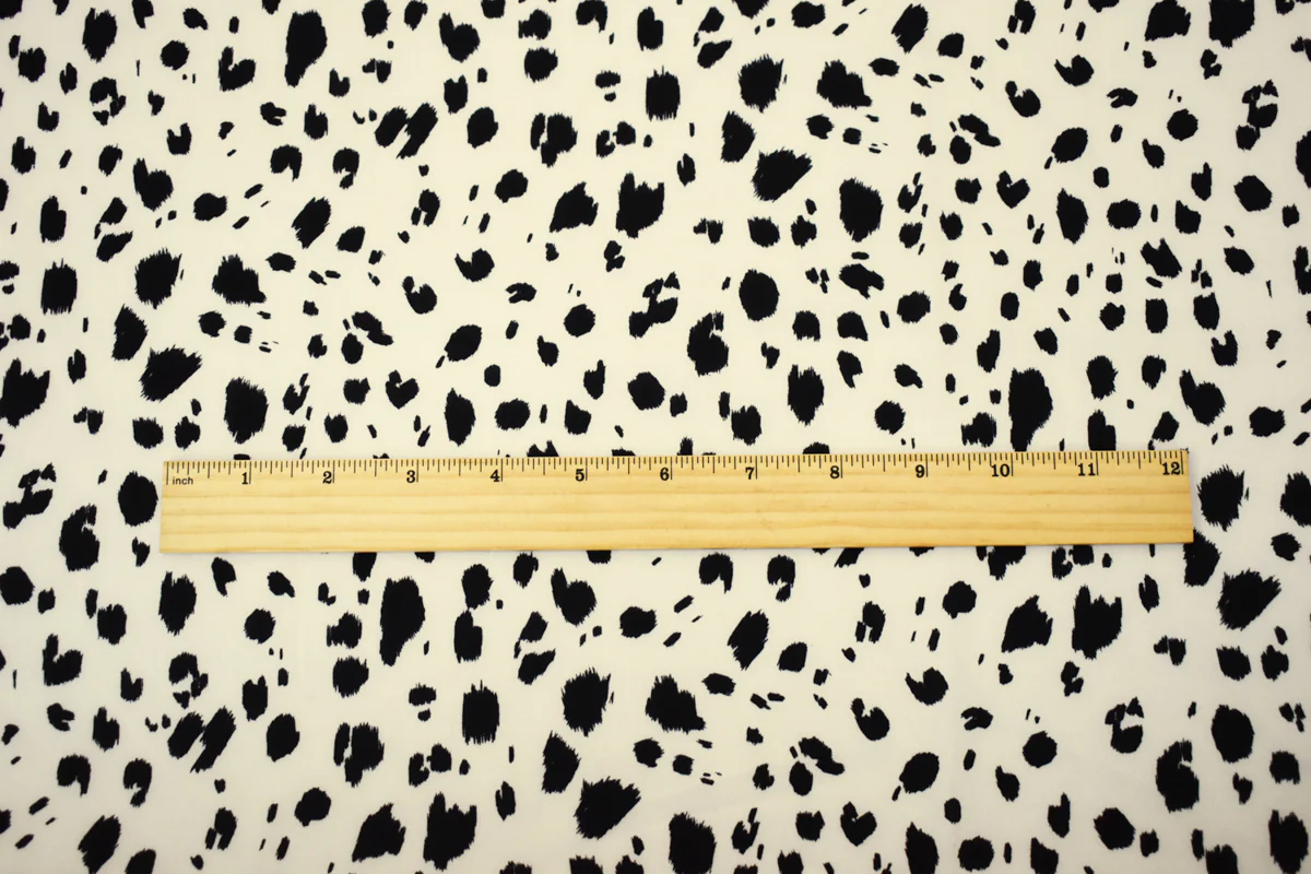 Black-White Famous Designer Spots Print Dobby Crepe Woven Fabric - Image 5