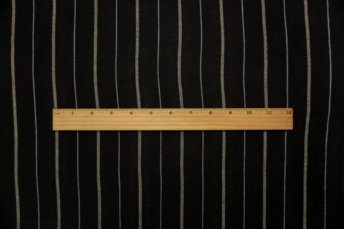 Black-White Famous Maker Rayon Stripe Dobby Woven Fabric - Image 5