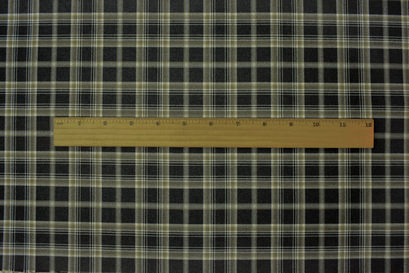 Black-White-Multi Poly Wool Japanese Plaid Twill Woven Suiting Fabric - Image 5