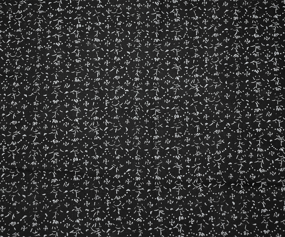 Black-White Nani IRO Dainty Abstract Pattern Printed Linen Sheeting Fabric - Image 4