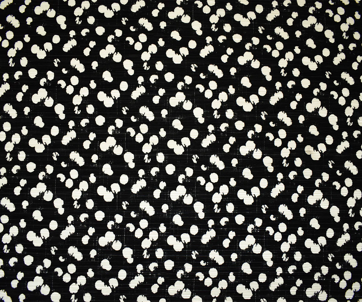 Black-White Poly Stretch Spandex Dot Print Pleated Interlock Knit Fabric - Image 3