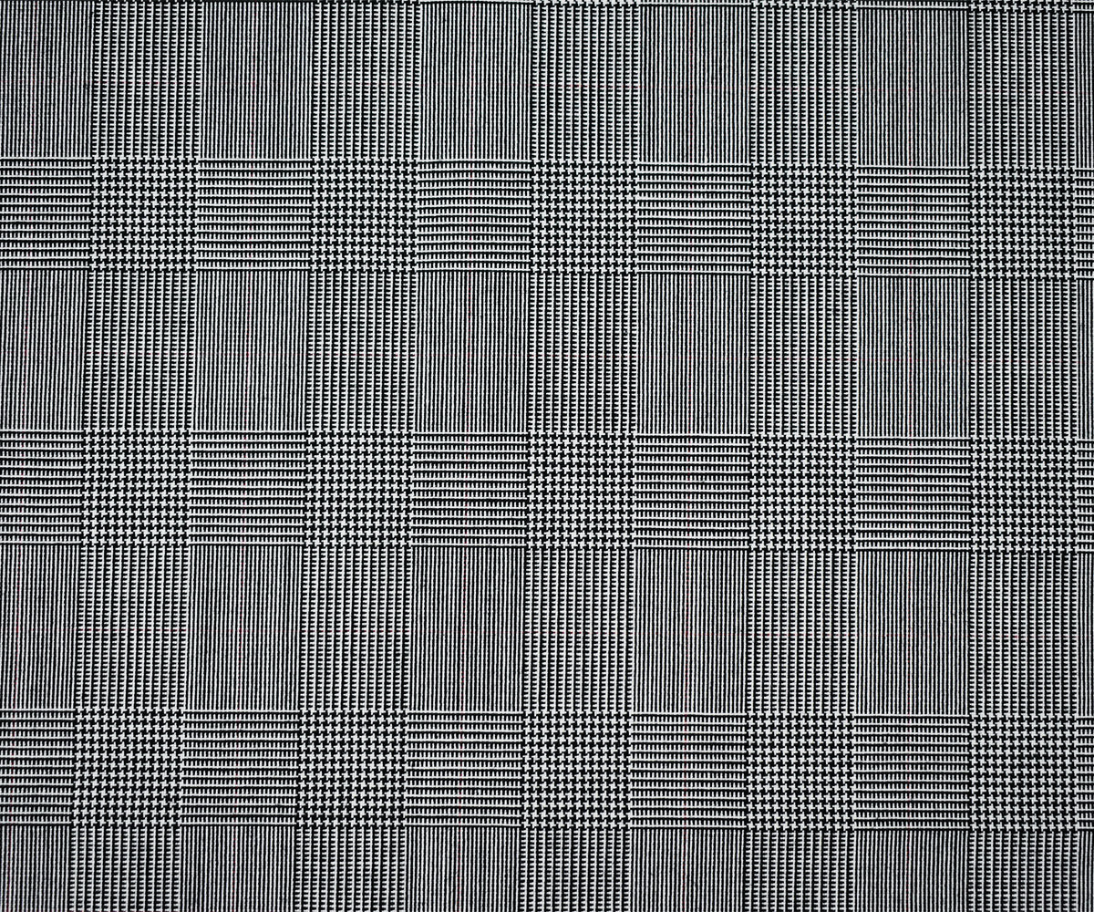 Black-White Poly Wool Glen Plaid Woven Shirting Fabric - Image 4