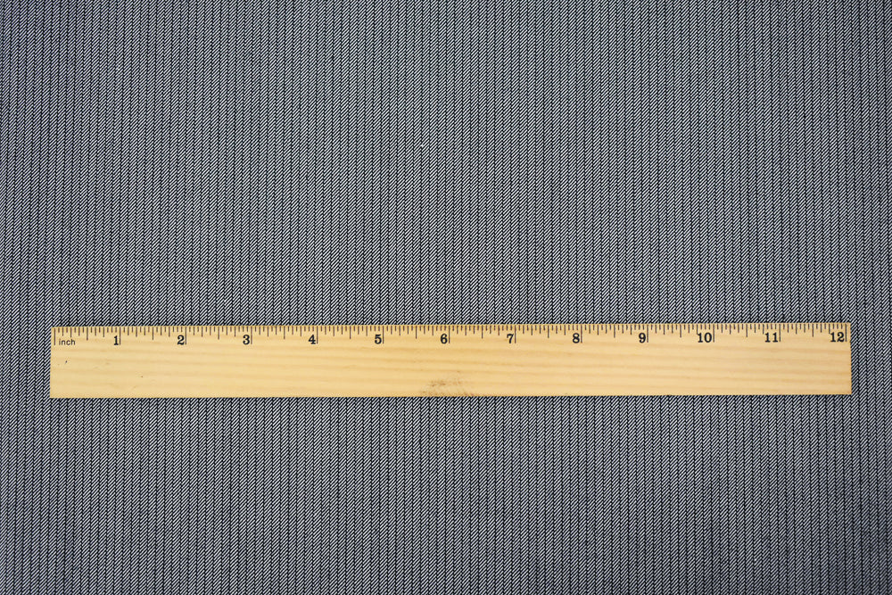 Black-White Polyester Wool Blend Striped Twill Woven Suiting Fabric - Image 5
