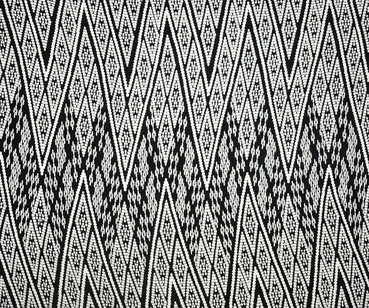 Black-White Rayon Aztec Chevron Printed Challis Woven Fabric - Image 3