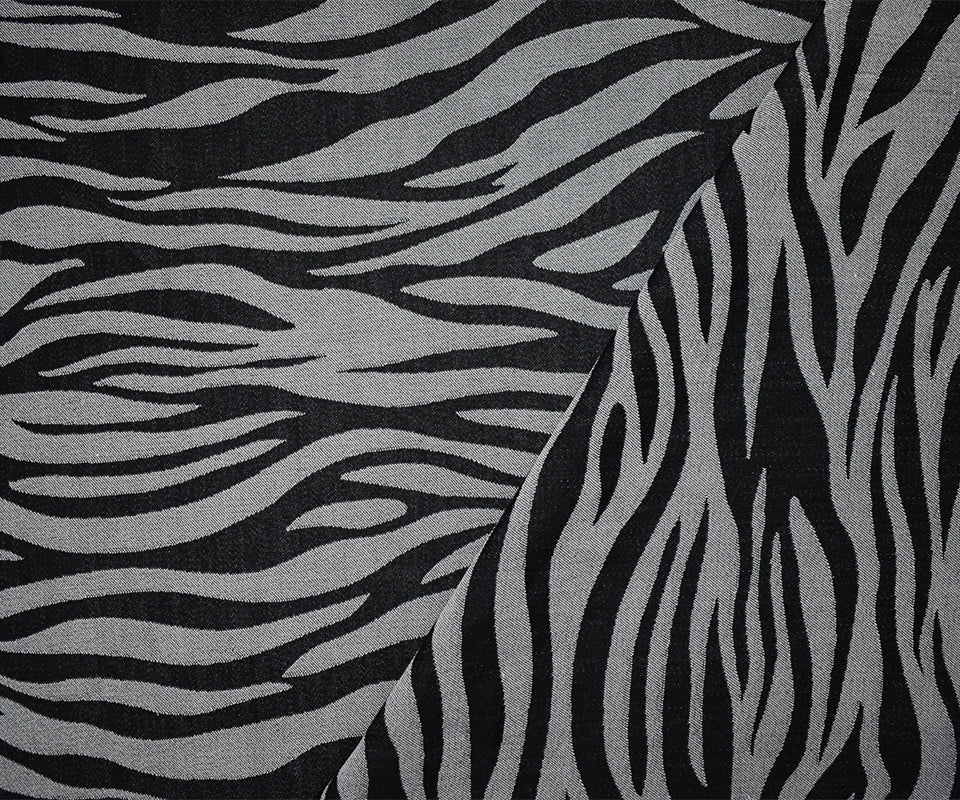 Black-White Rayon-Poly Dot Damask Woven Fabric - Image 2