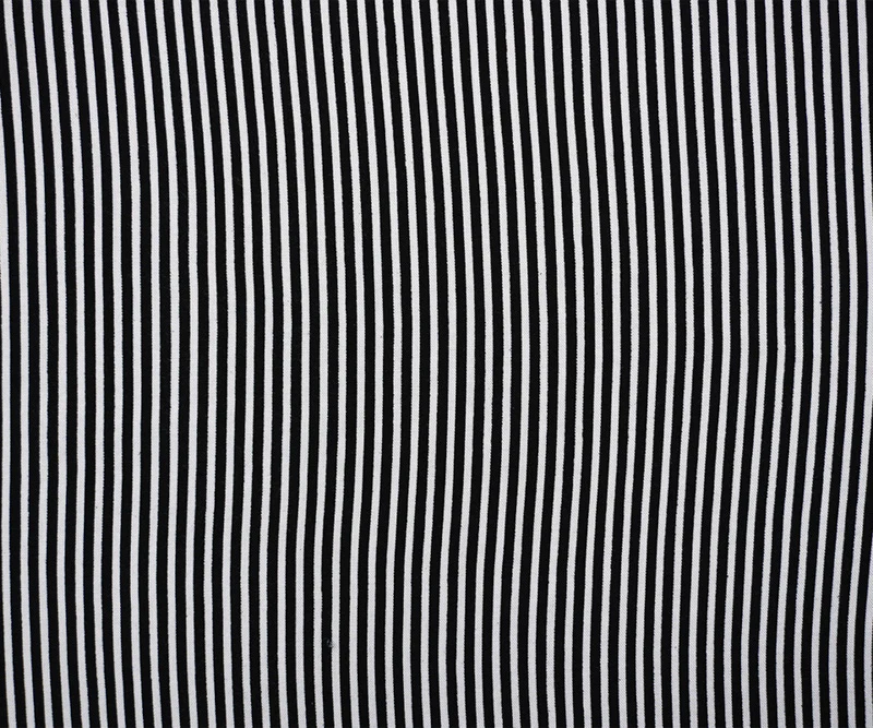 Black-White Rayon Stripe Printed Challis Woven Fabric - Image 3