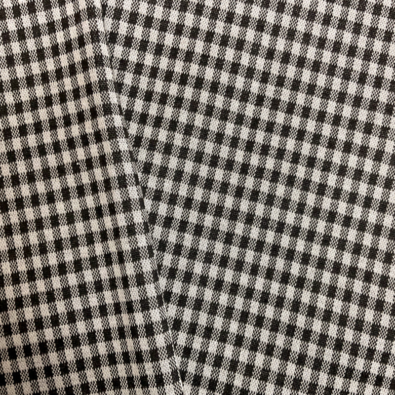 Black-White Stretch Check Gingham Double Jacquard Knit Fabric