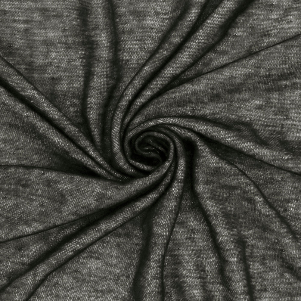 Black-White Viscose Pointelle Stretch Double Knit Fabric - Image 2