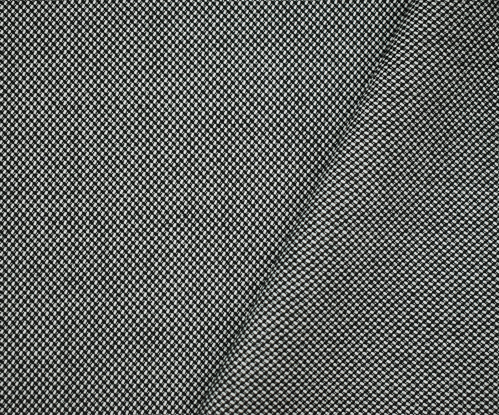 Black-White Wool Poly Dobby Woven Suiting Fabric - Image 2