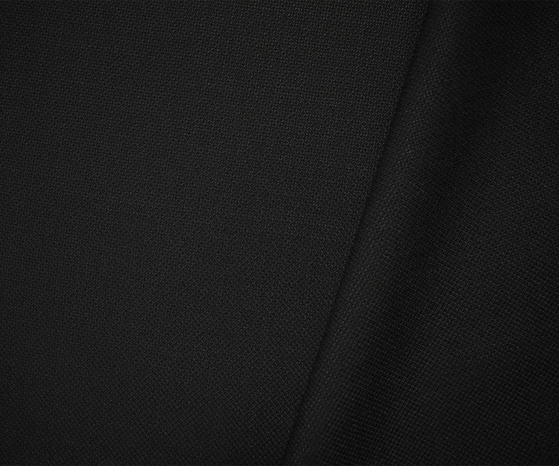 Black Wool Poly Mini Diamond Dobby Woven Shirting Fabric - Image 2