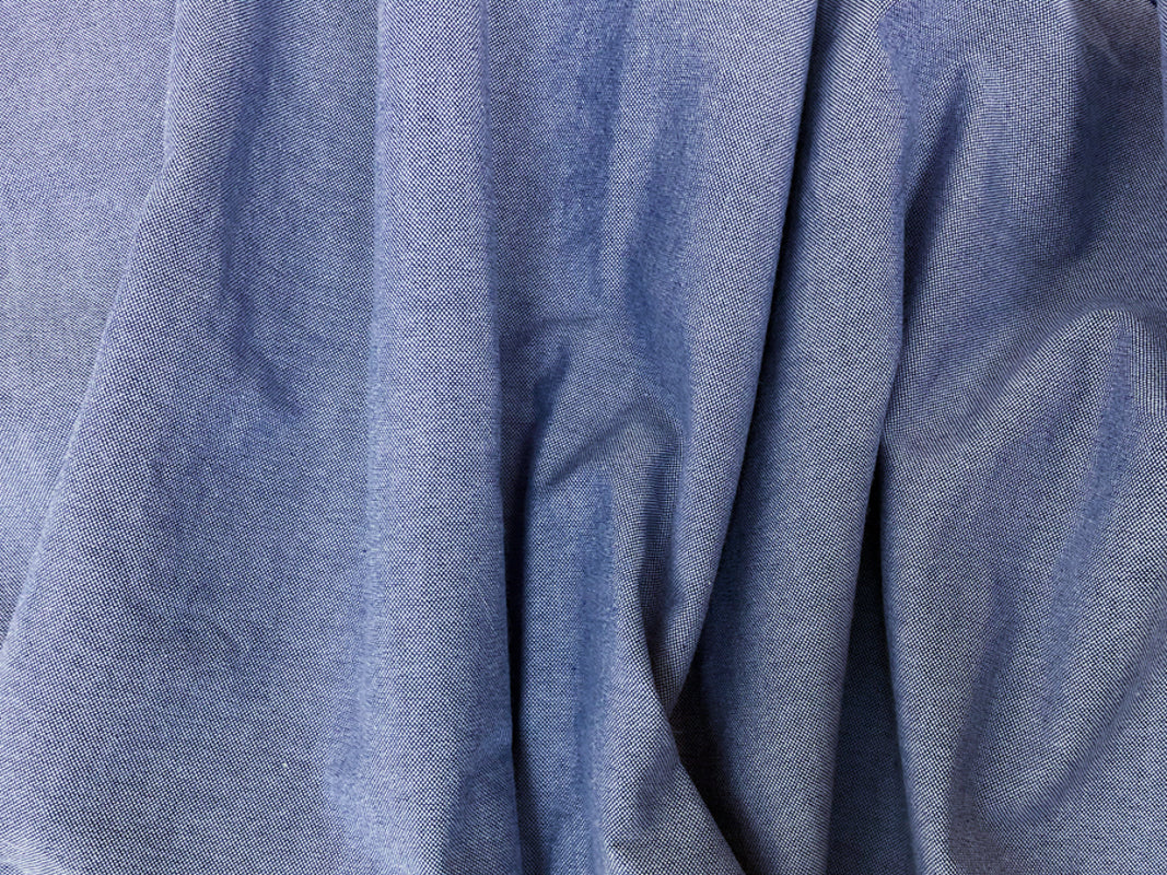 Blue 5 oz. Cotton Brushed Face Japanese Selvedge Chambray Fabric - Image 3