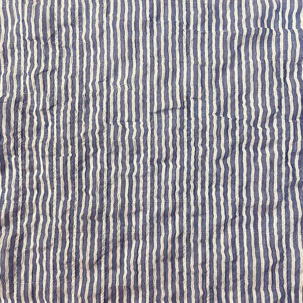 Blue and White Stripe Seersucker Lawn Fabric