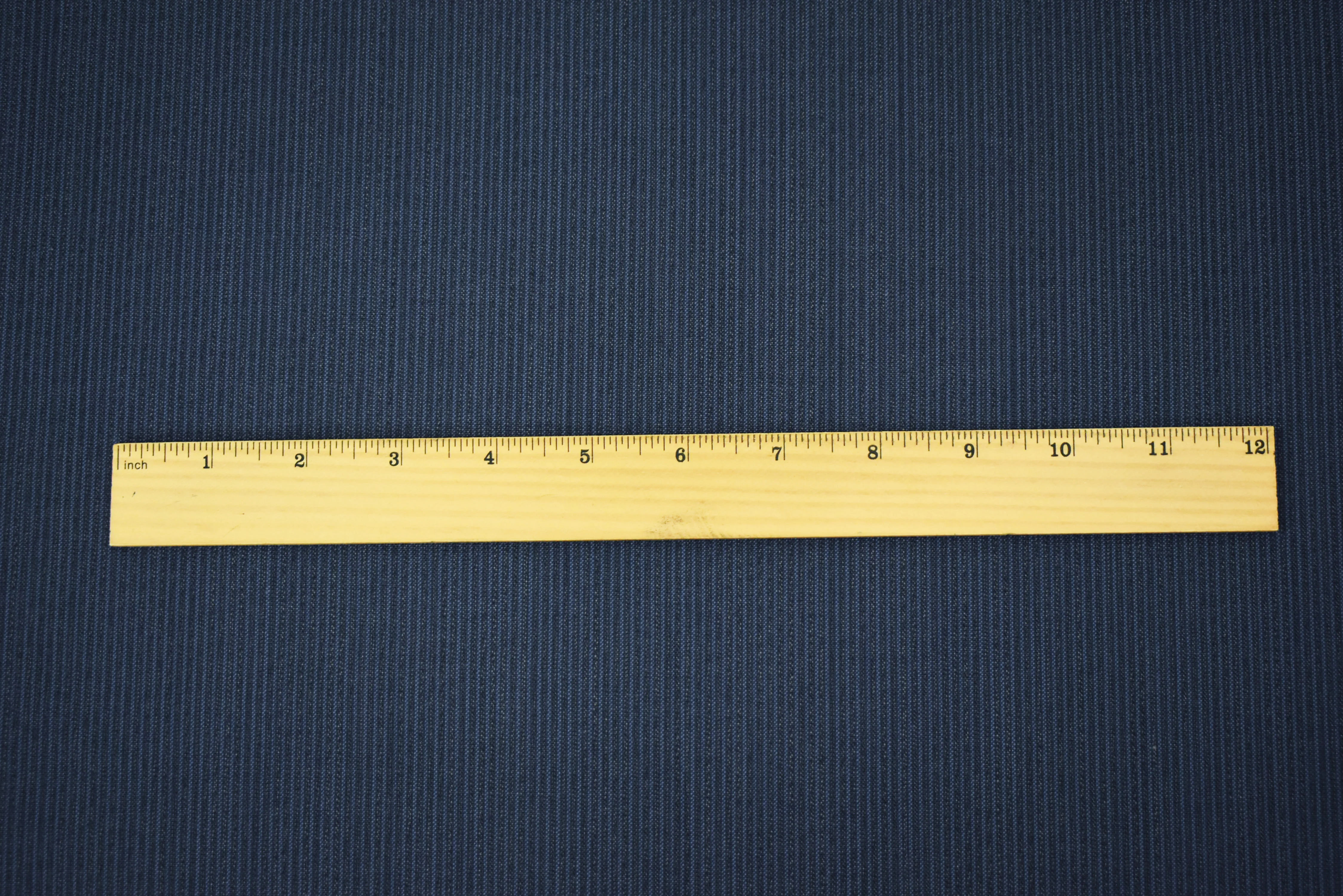Blue-Beige Wool-Polyester Striped Texture Shirting Woven Fabric - Image 5