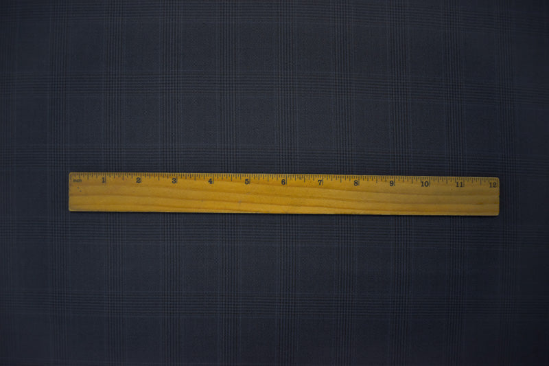 Blue-Black-Brown Wool Rayon Check Plaid Woven Suiting Fabric - Image 5