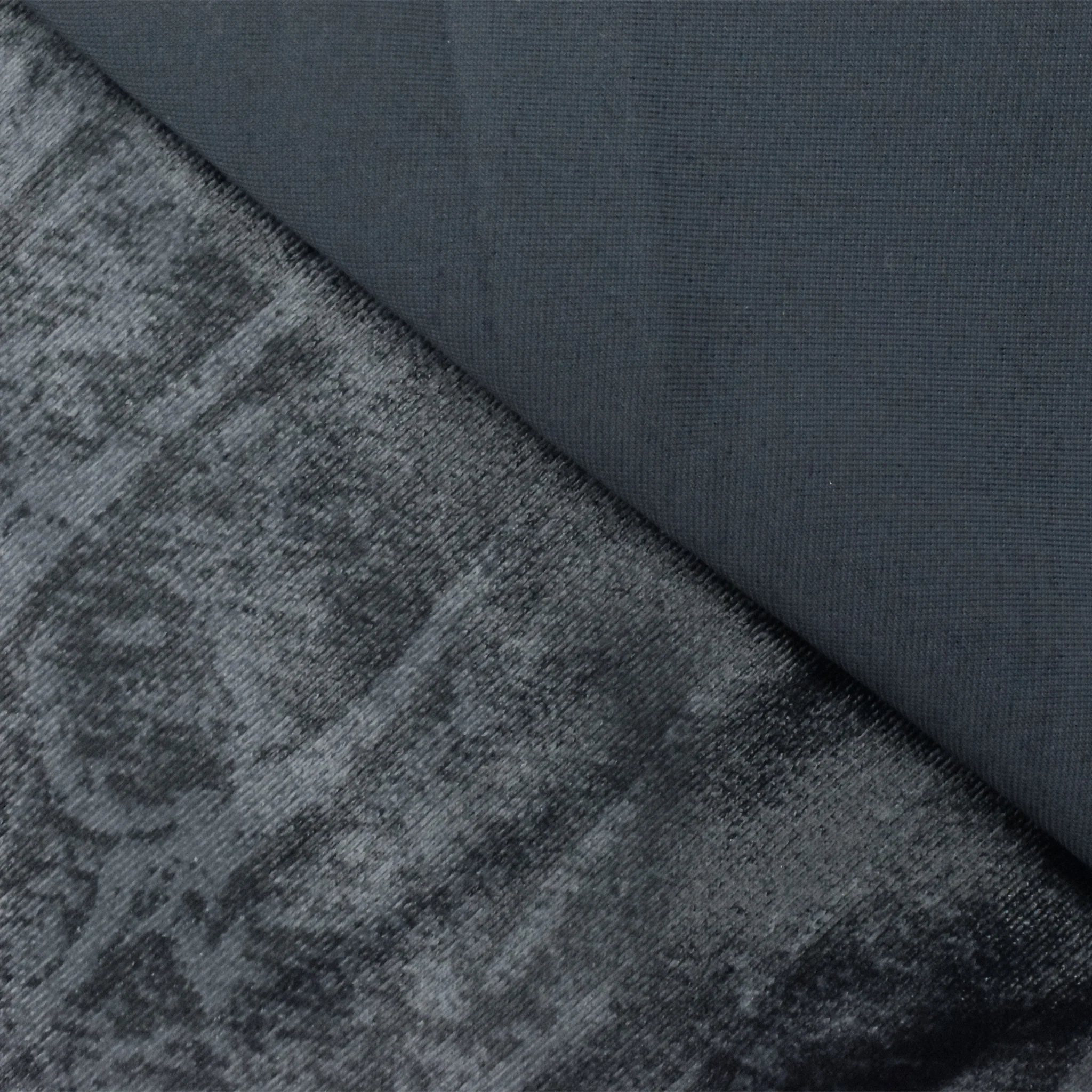 Blue-Black Famous Maker Snakeskin Printed Stretch Tricot Swimwear Fabric - Image 3
