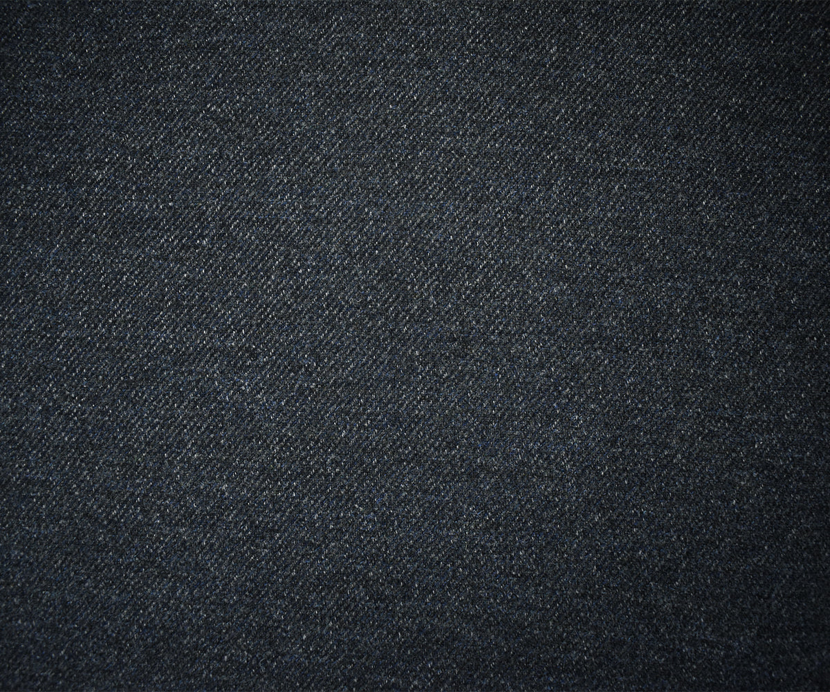 Blue-Black-Gray Wool Poly Slub Twill Woven Jacketing Fabric - Image 4