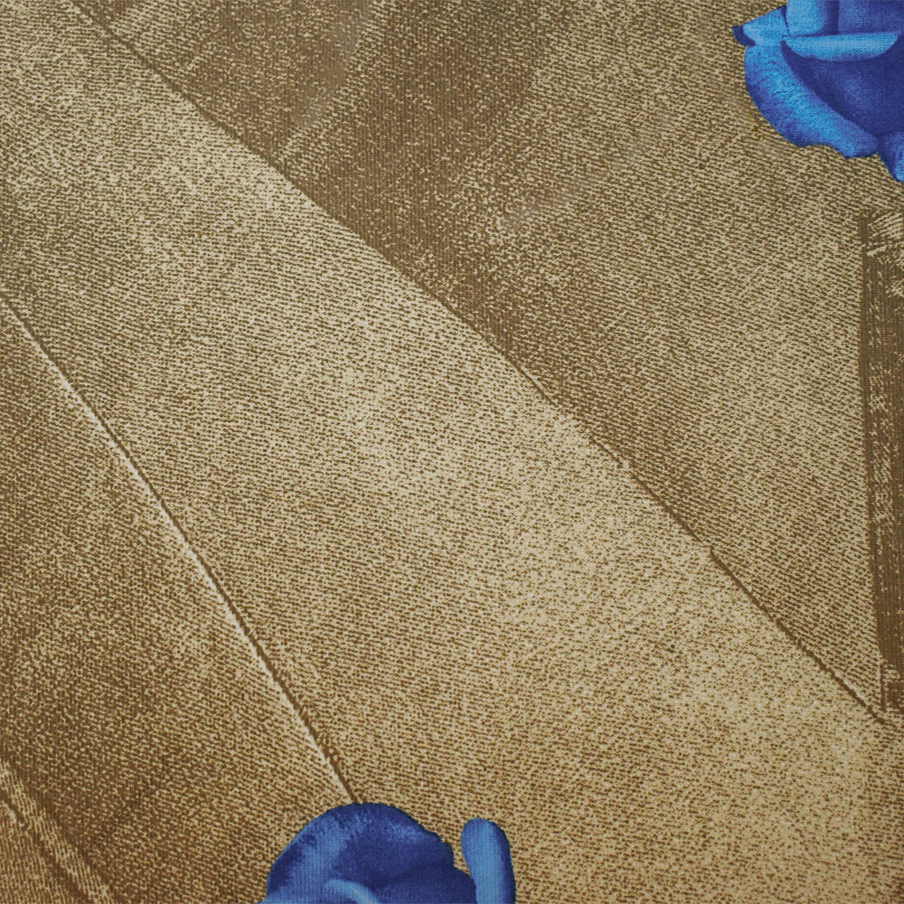 Blue-Brown NyIon Stretch Spandex Floral Tile Printed Knit Fabric