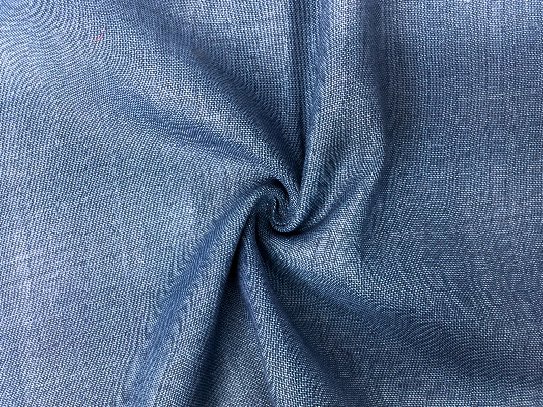 Blue Cotton-Linen Famous Maker Plaid Double Gauze Woven Fabric - Image 2