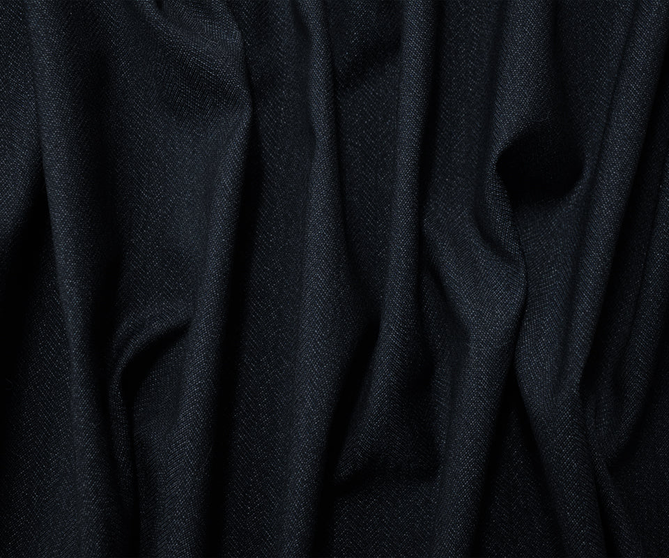Blue-Gray Wool Rayon Herringbone Twill Woven Suiting Fabric - Image 3