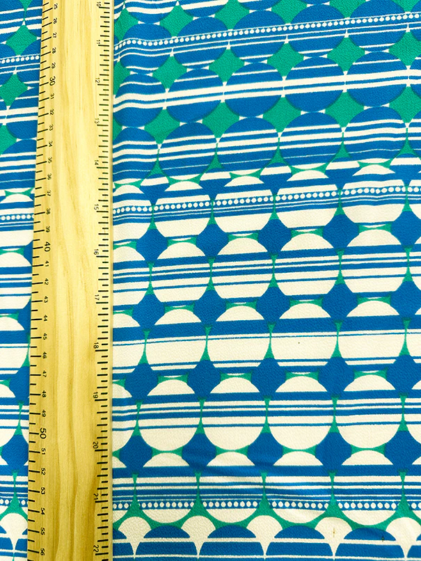 Blue Multi Color Dot Diamond Print Georgette Fabric - Image 3