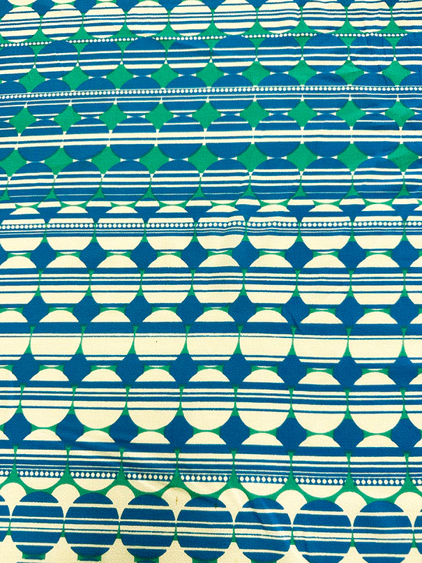 Blue Multi Color Dot Diamond Print Georgette Fabric - Image 4