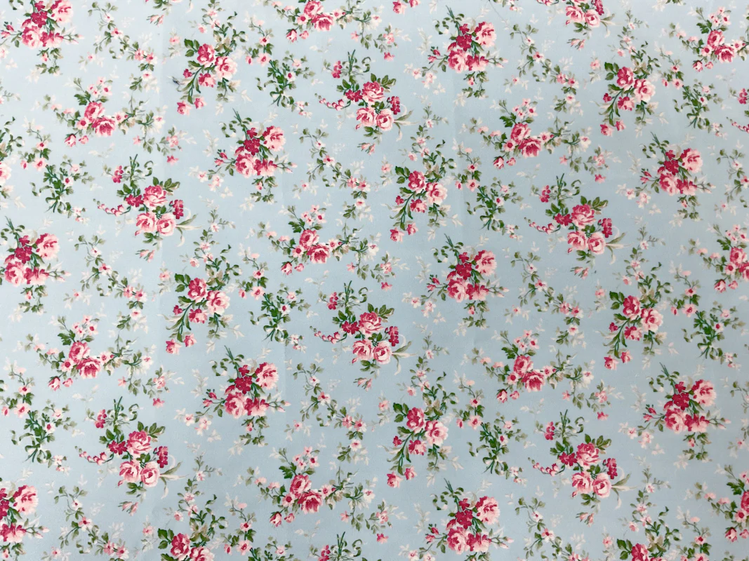 Blue-Multi Floral Printed Board Short Woven Fabric - Image 3