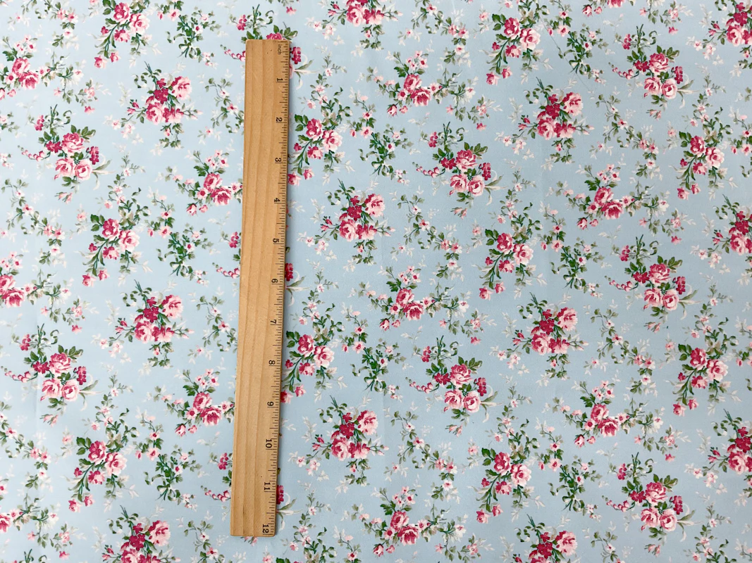 Blue-Multi Floral Printed Board Short Woven Fabric - Image 4