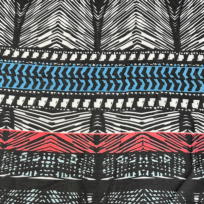 Blue Multi Stripe Print Chiffon Fabric - Image 2