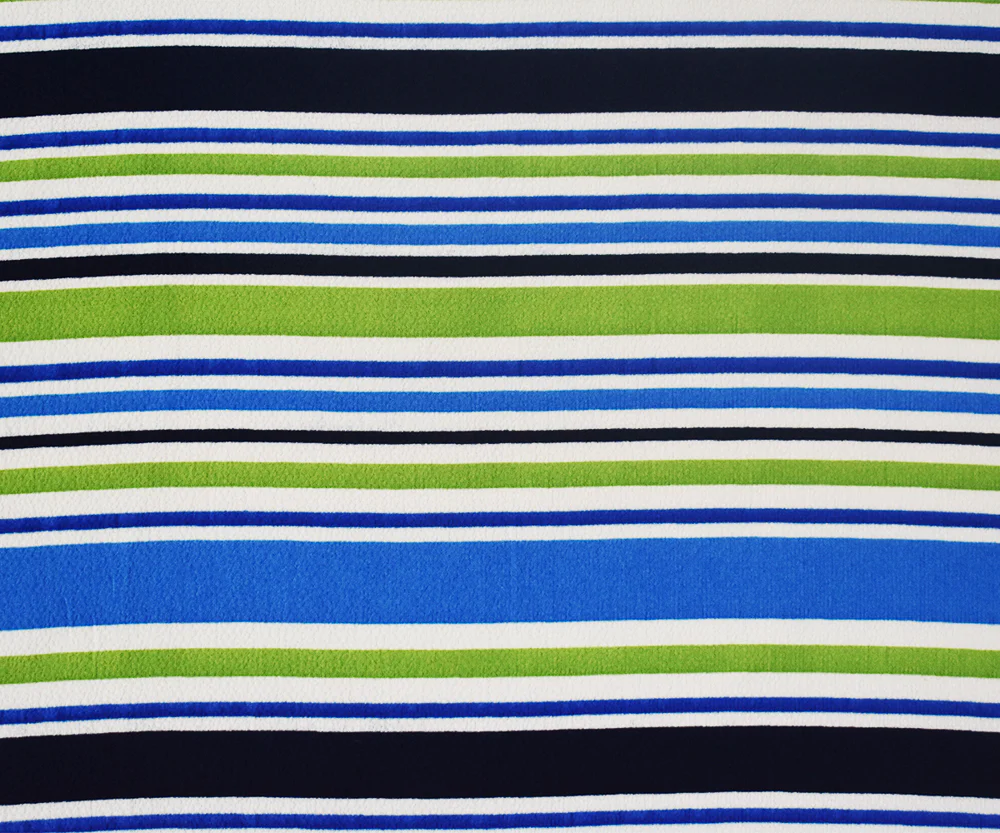 Blue-Multi Stripe Printed Stretch Poly Spandex Ghost Crepe Woven Fabric - Image 3