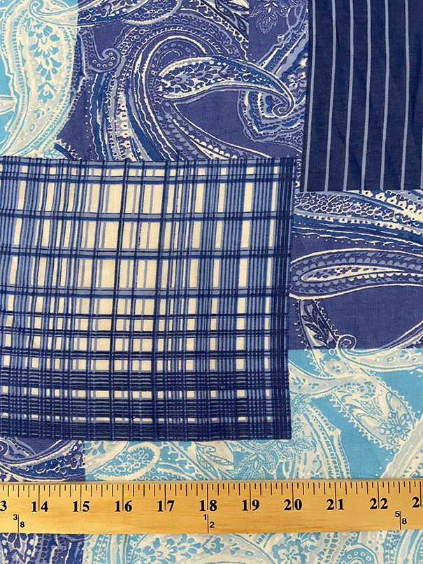 Blue Patchwork Print Chiffon Fabric - Image 2