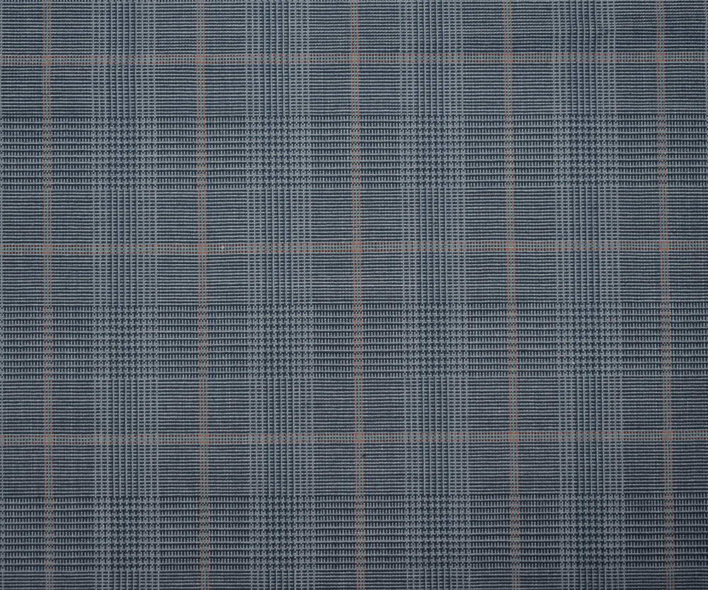 Blue-Pink-Gray Wool Polyester Glen Plaid Check Shirting Woven Fabric - Image 4