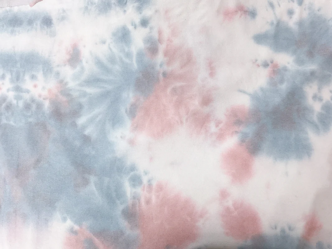 Blue-Pink Rayon Stretch Tie Dye Brushed Face Jersey Knit Fabric - Image 2