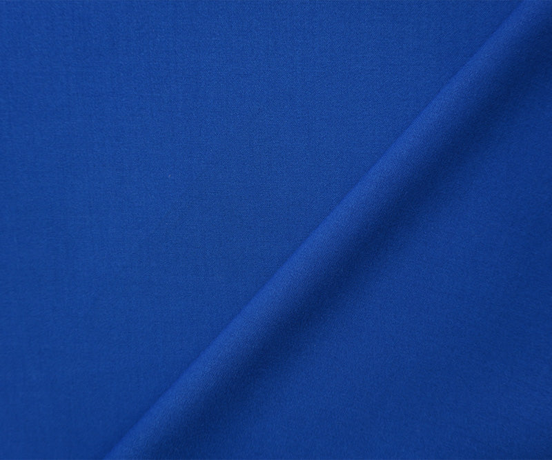 Blue Poly Rayon Spandex Stretch Solid Woven Suiting Fabric - Image 2