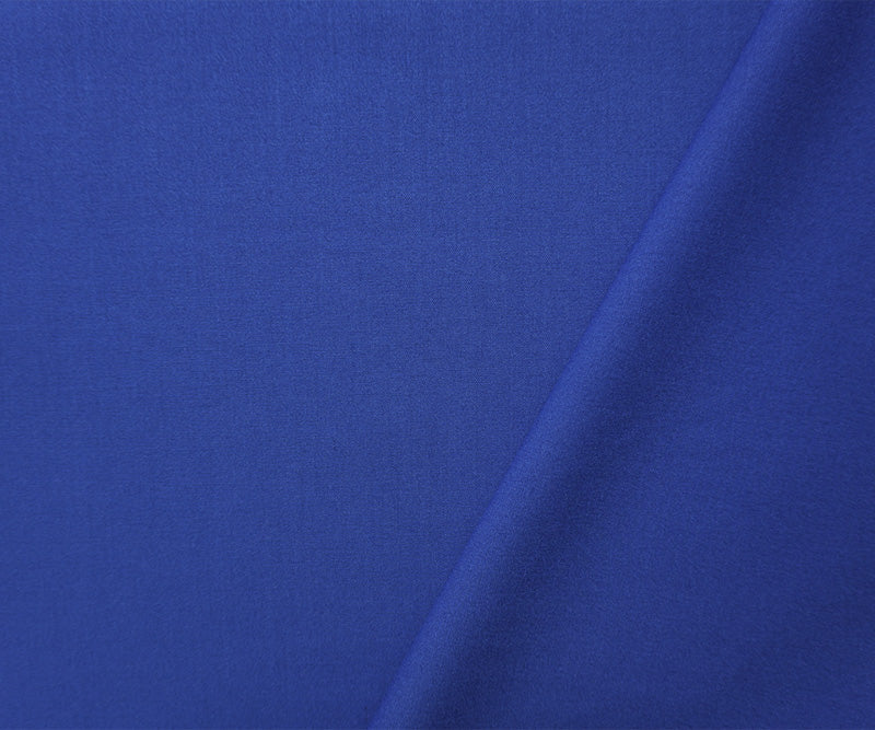 Blue Poly Rayon Spandex Stretch Solid Woven Suiting Fabric - Image 2