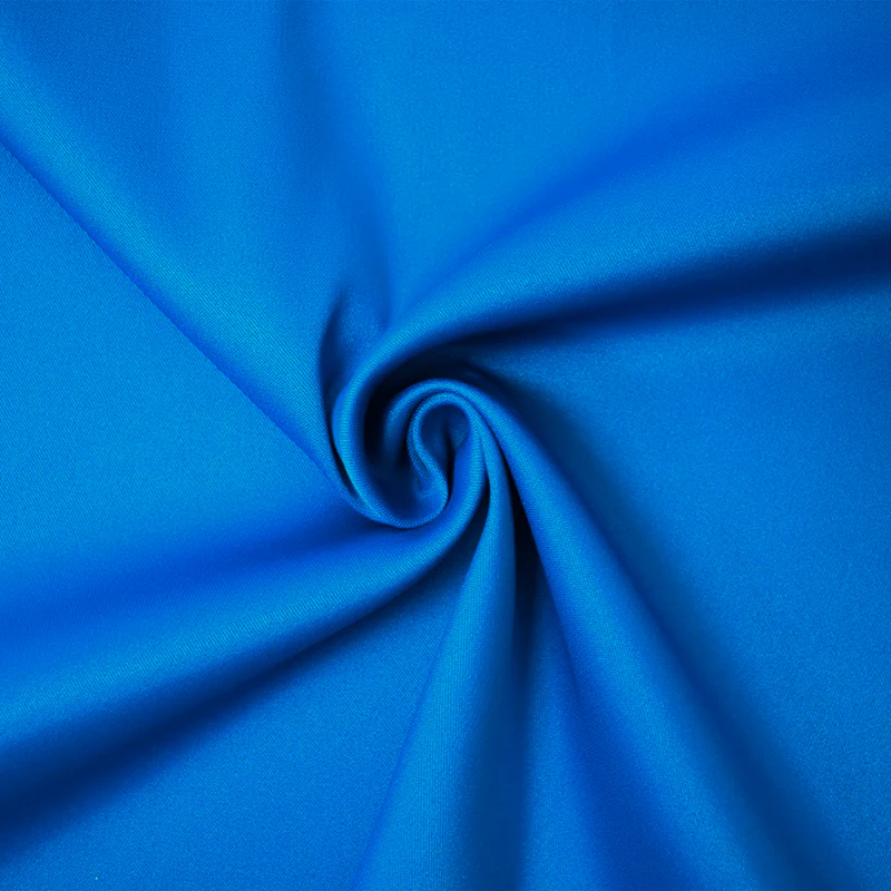 Blue Poly Spandex Stretch Solid Stretch Lamour Woven Fabric