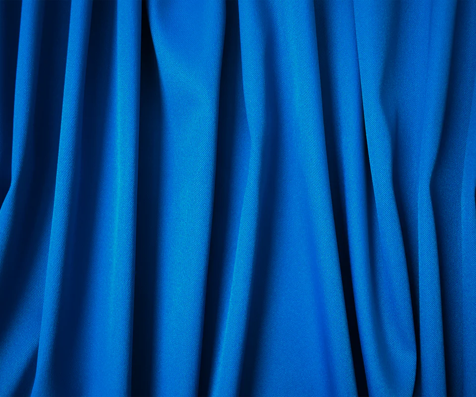 Blue Poly Spandex Stretch Solid Stretch Lamour Woven Fabric - Image 3