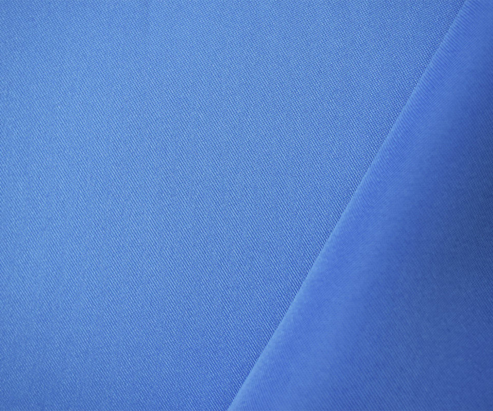 Blue Poly Spandex Stretch Solid Stretch Lamour Woven Fabric - Image 2