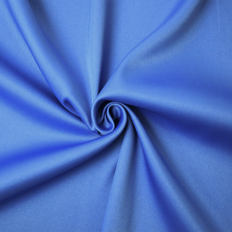 Blue Poly Spandex Stretch Solid Stretch Lamour Woven Fabric