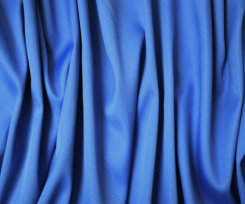 Blue Poly Spandex Stretch Solid Stretch Lamour Woven Fabric - Image 3
