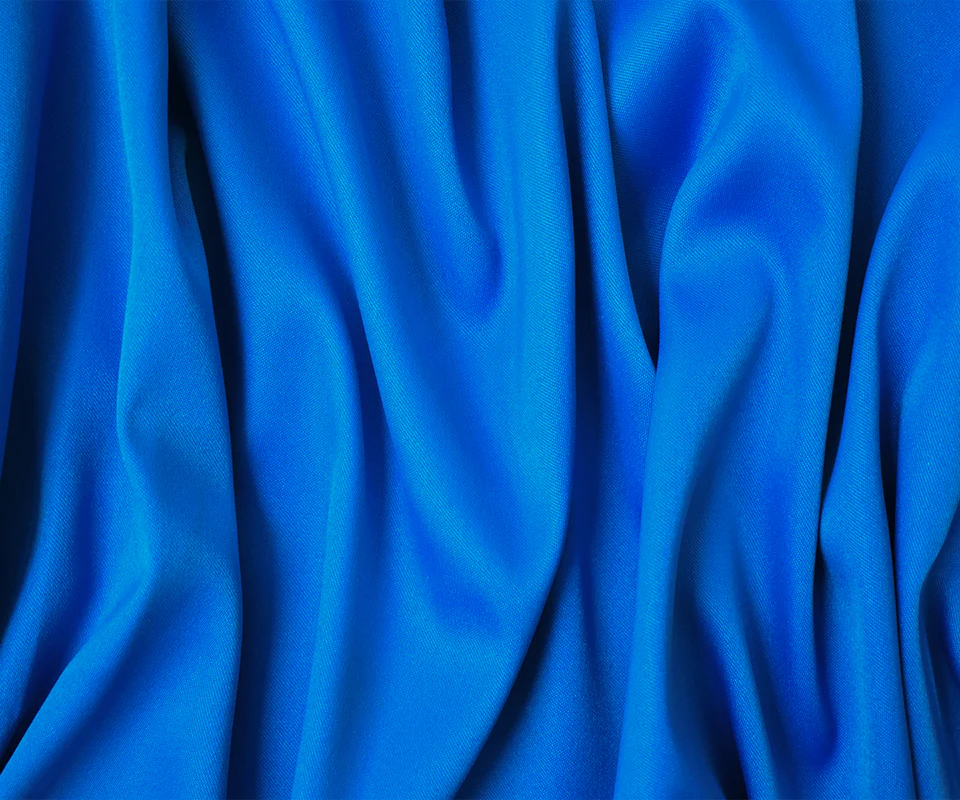 Blue Poly Spandex Stretch Solid Stretch Lamour Woven Fabric - Image 3