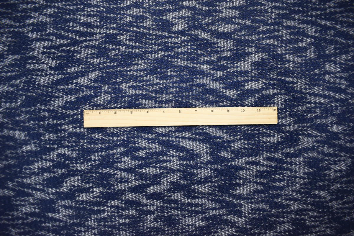 Blue Poly Spandex Stretch Texture Slub Sweater Knit Fabric - Image 4