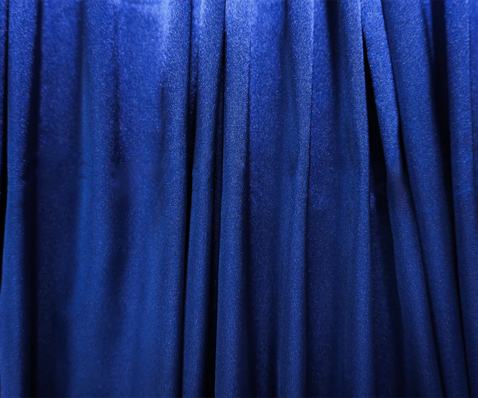 Blue Poly Stretch Satin Woven Fabric - Image 3