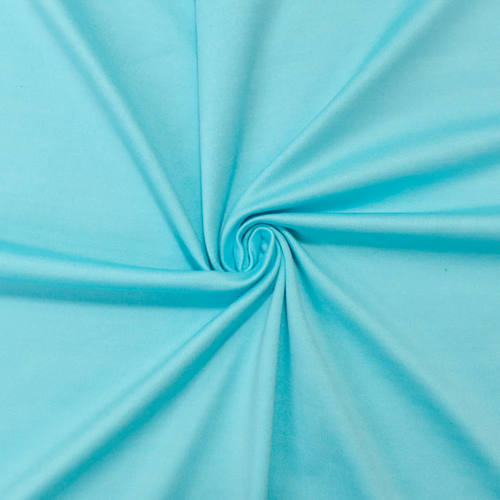 Blue Poly Stretch Spandex Solid Jersey Knit Fabric