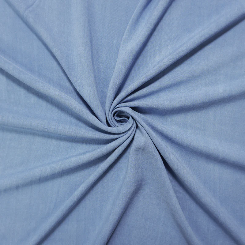 Blue Rayon Solid Challis Woven Fabric