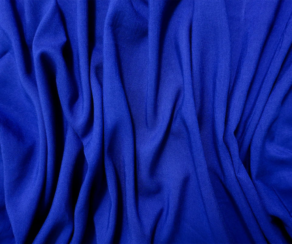 Blue Rayon Solid Challis Woven Fabric - Image 3