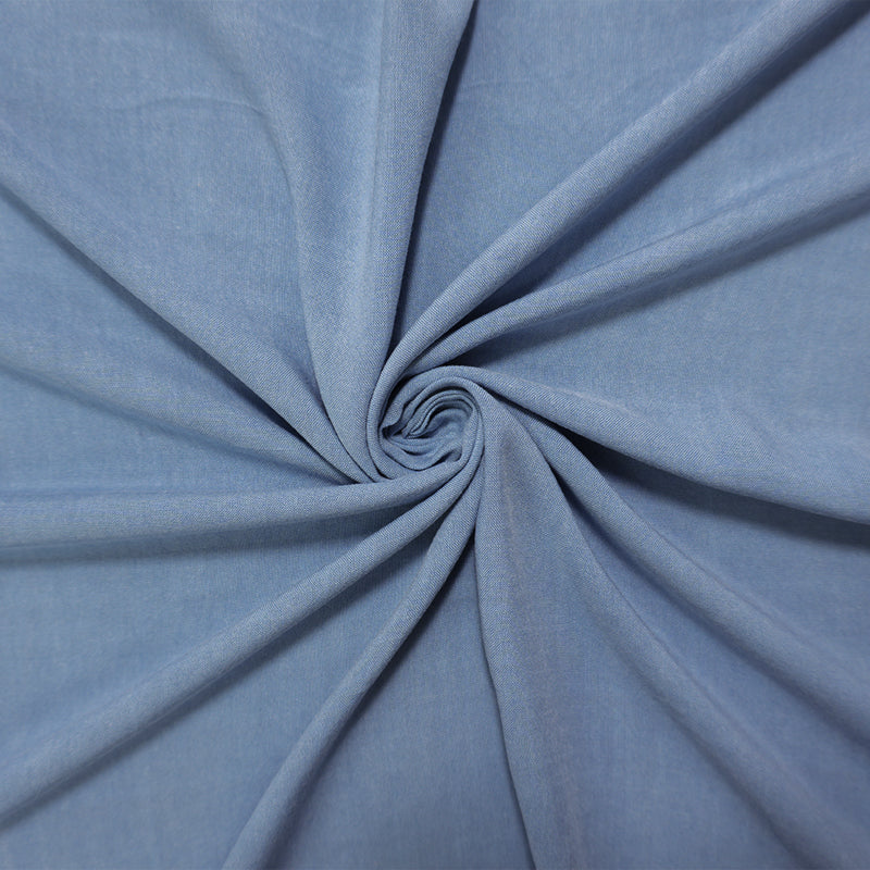 Blue Rayon Solid Challis Woven Fabric